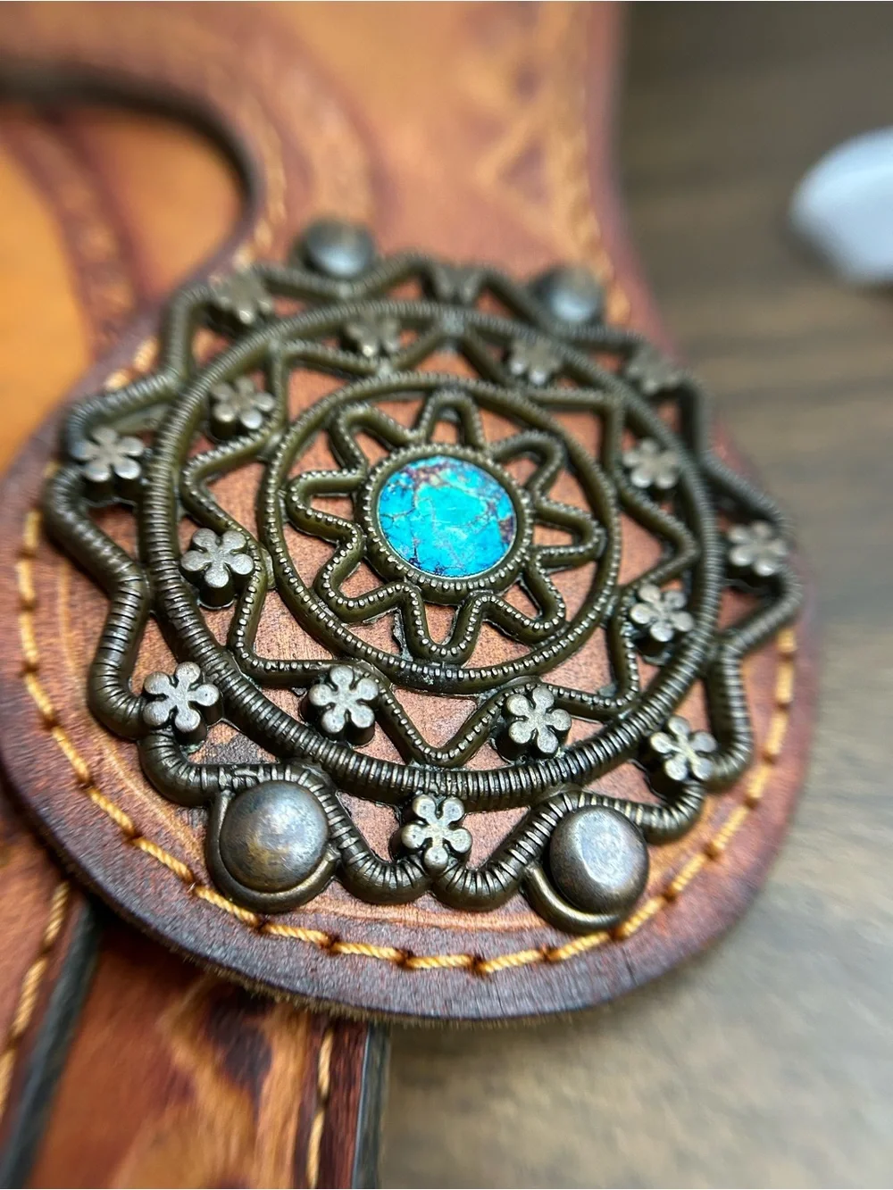 Juan Antonio Argentina Vintage Hummingbird Hand-Painted Tooled Leather Bag